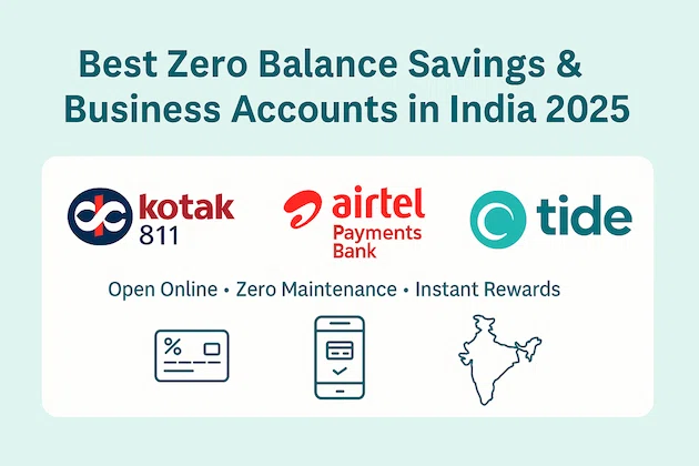 Best Zero Balance Savings & Business Bank Accounts in India 2025