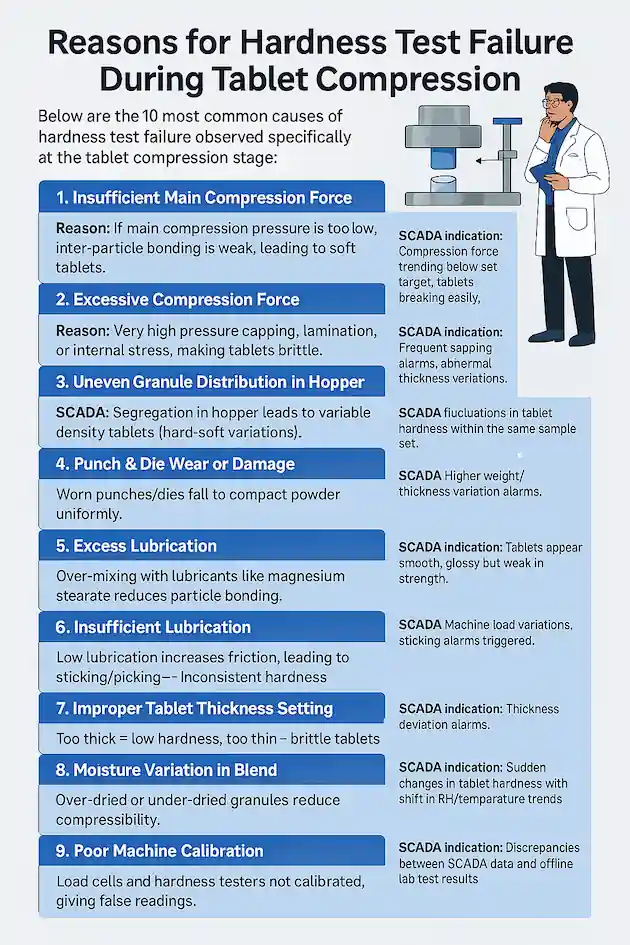 Reasons for Hardness Test Failure During Tablet Compression